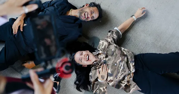 Fun during the shoot